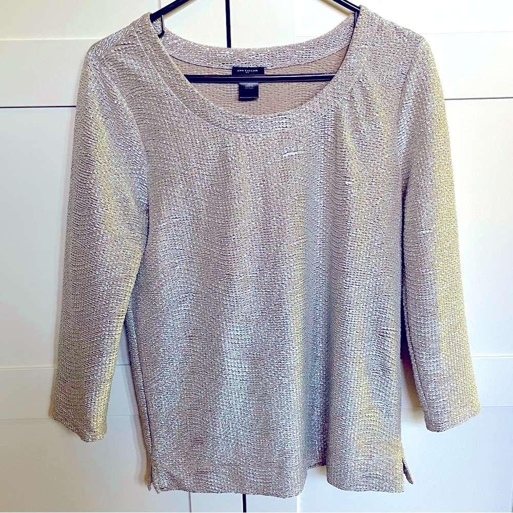 SILVER ANN TAYLOR BLOUSE